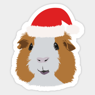 Christmas Orange and White Guinea Pig Sticker